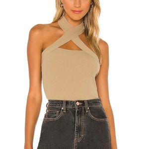 NBD Yvette Halter Top in Taupe